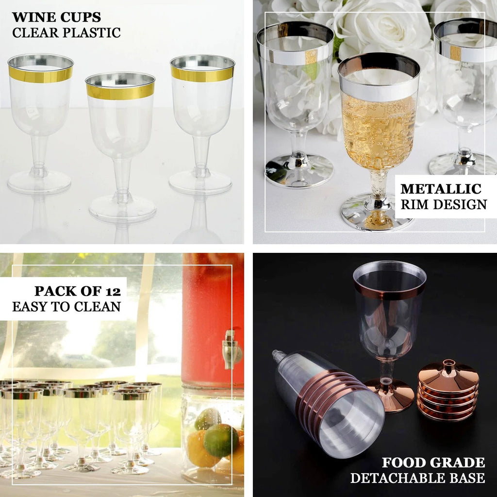 55 Pcs 6oz Disposable Plastic Wine Glass Y772