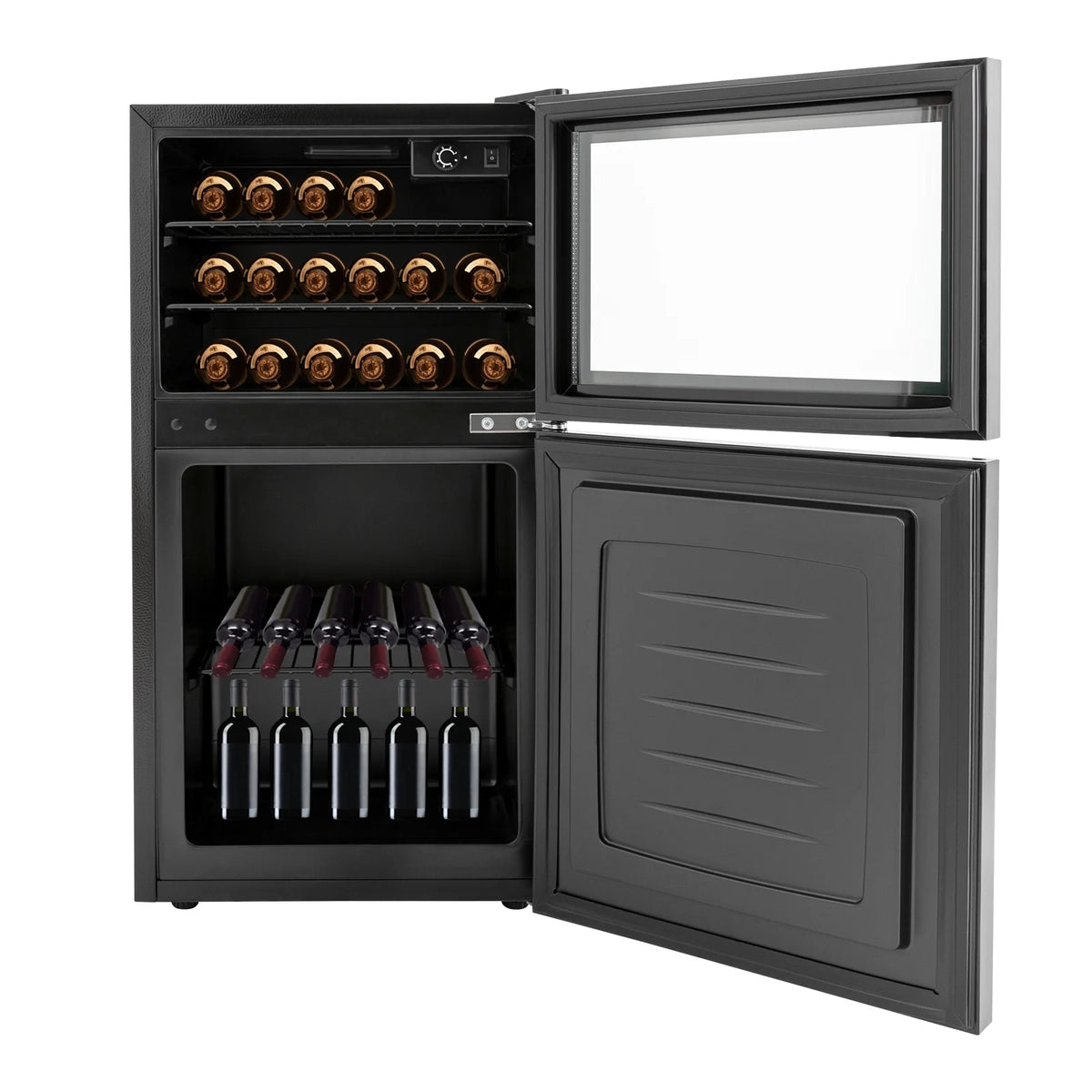 34 Inch Dual Zone Wine Cooler Beverage Refrigerator U119809