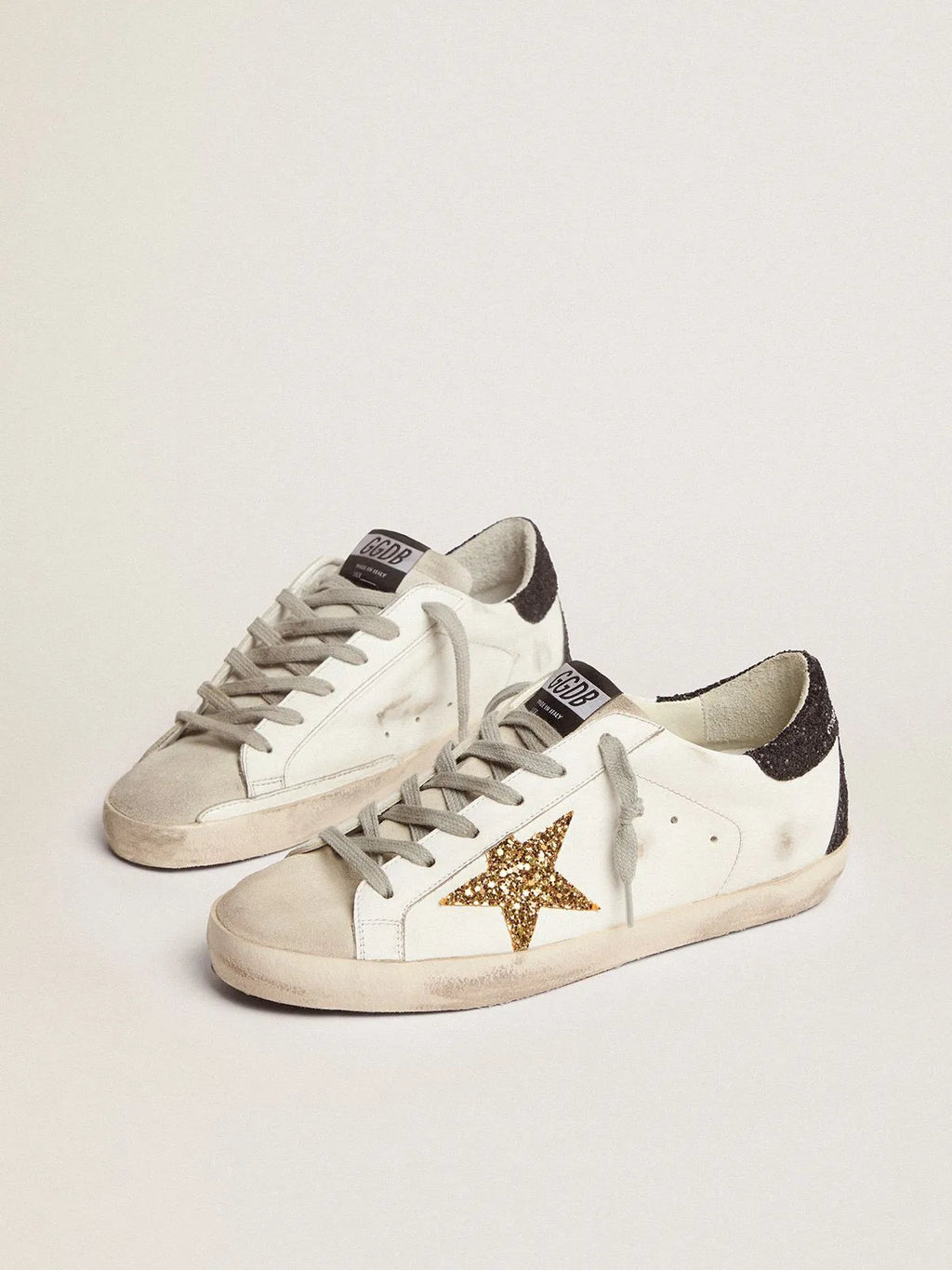 Super-Star sneakers with gold star and glittery black heel tab H484