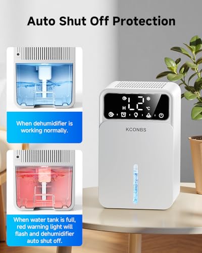 60 OZ Dehumidifier with Auto Shut Off, Timer, 7 Colors LED Light D557138