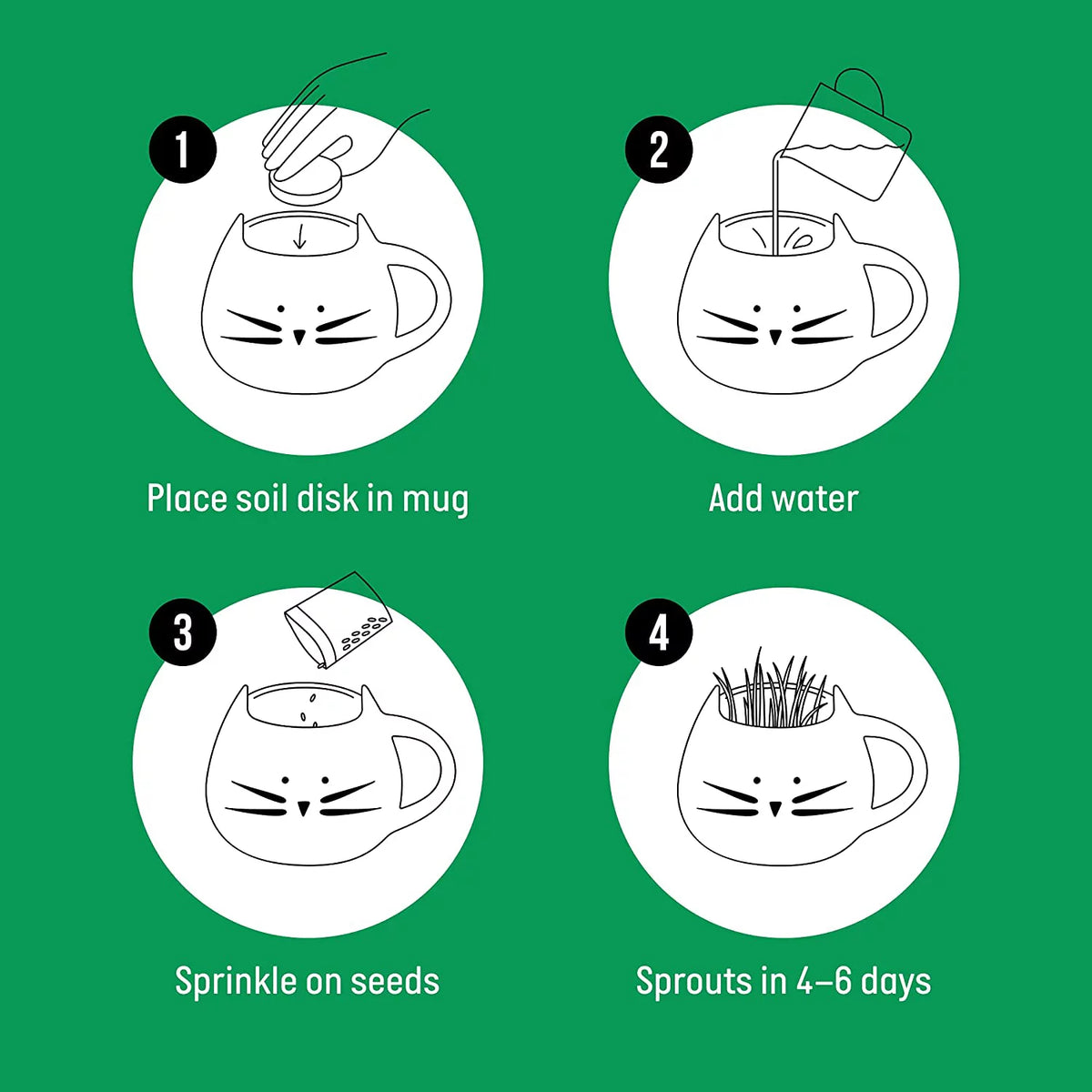 Organic Cat Grass Kit with Seed Mix and Soil Q324976
