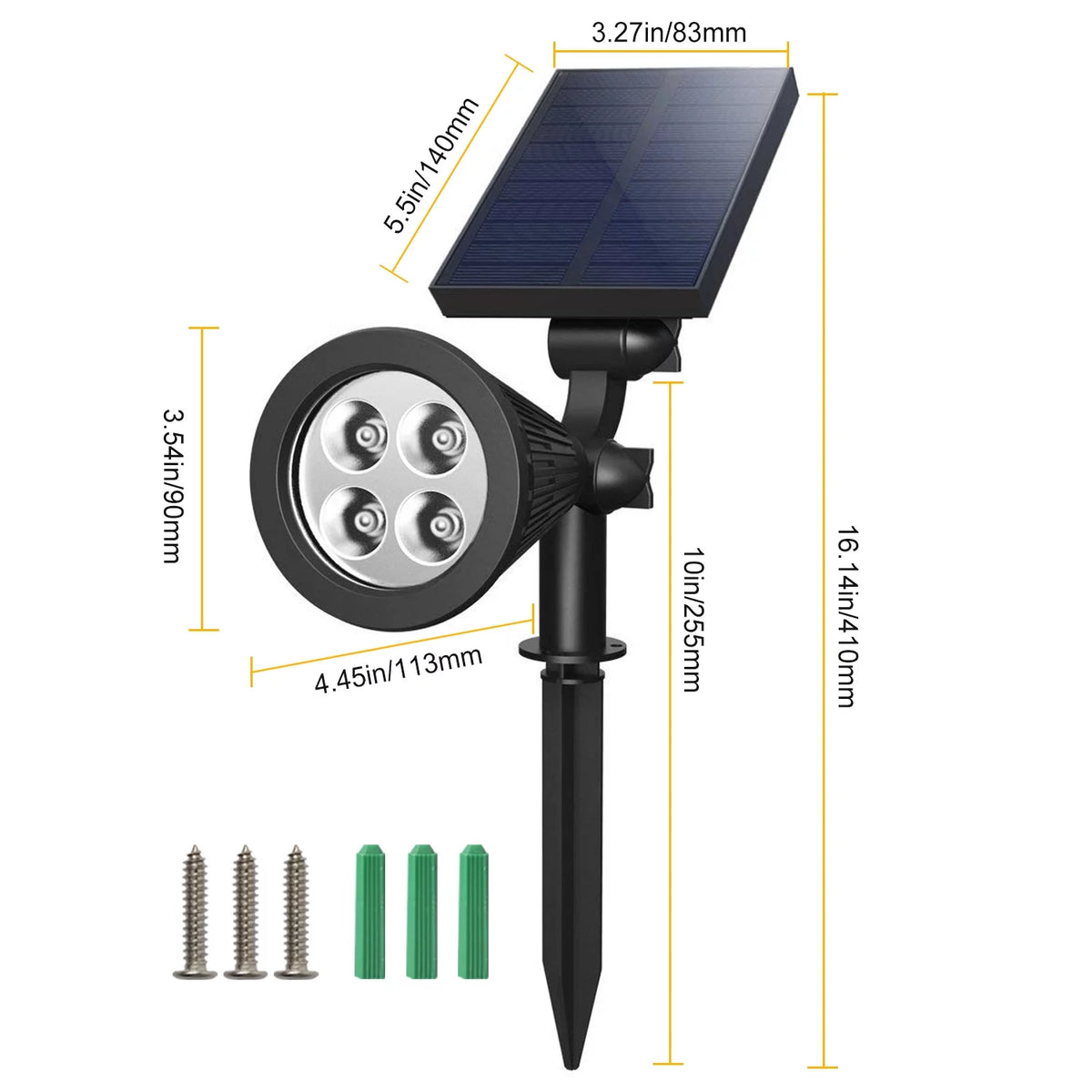 4 Pcs Solar Dusk To Dawn Outdoor Light H47246