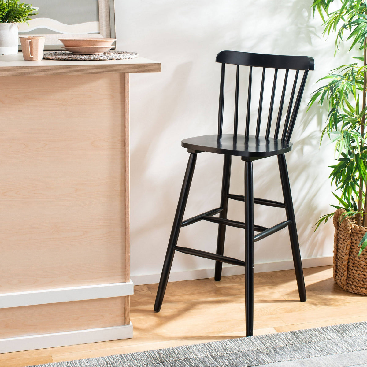 Black Bar Stool Set of 2 B90329