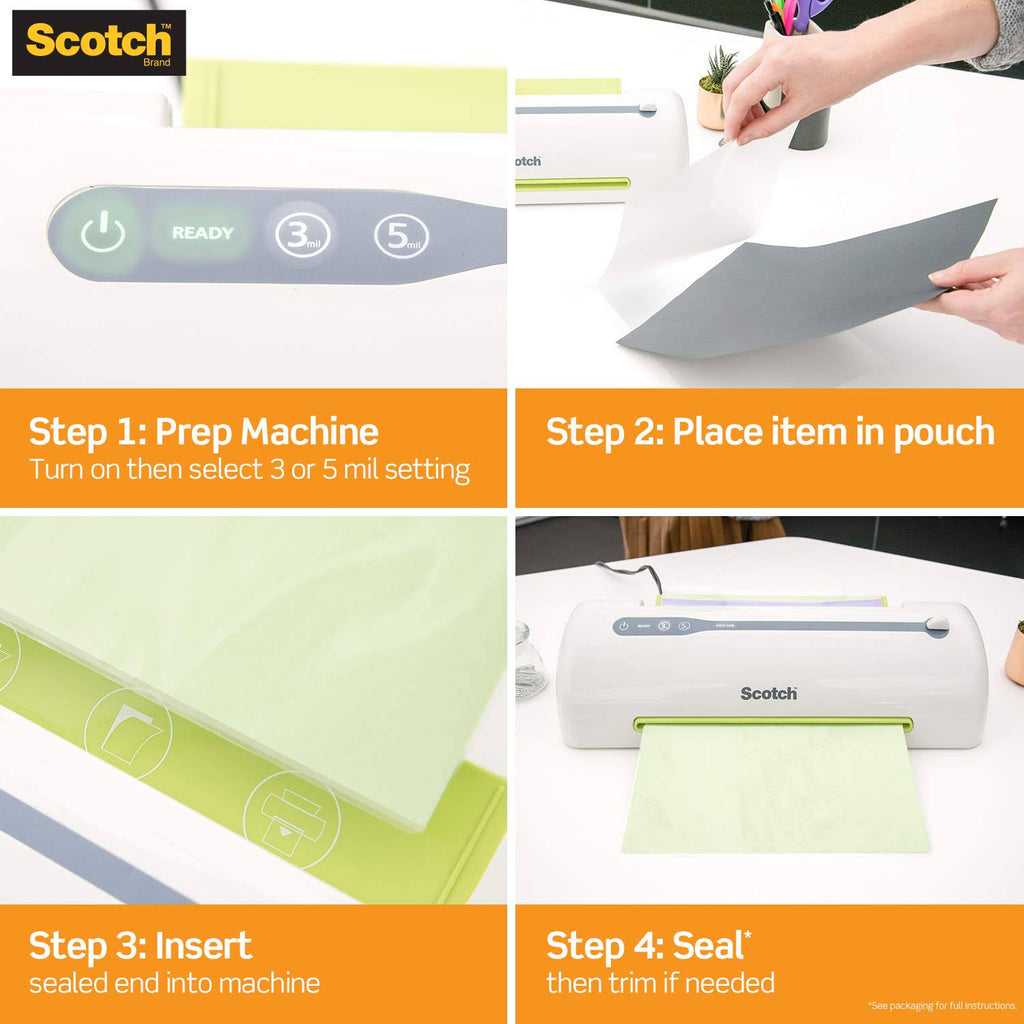 Thermal Laminating Pouches, 8.9 x 11.4-Inches, 3 Mil Thick, 200-Pack, Clear J35364