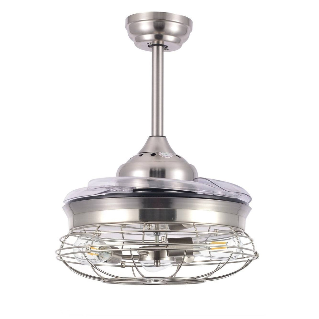 Black Retractable Ceiling Fan with Cage X507
