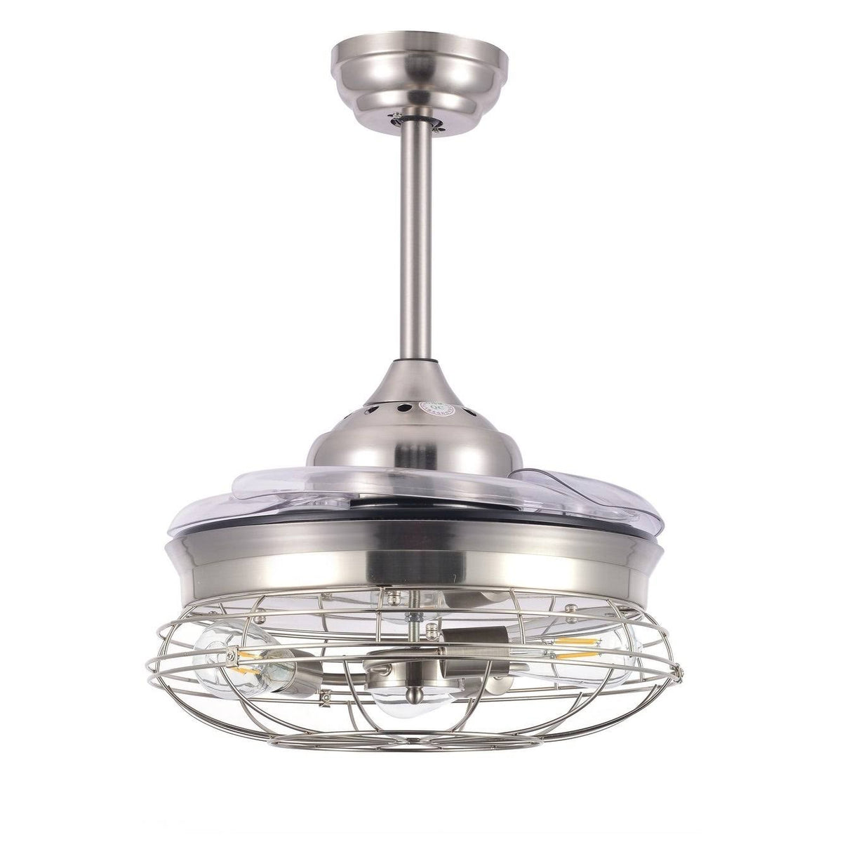 Black Retractable Ceiling Fan with Cage X507
