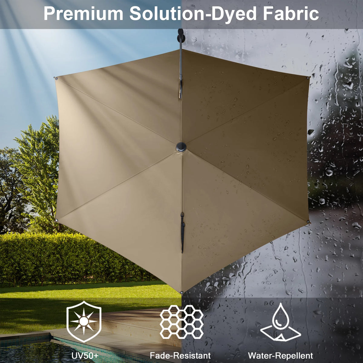 10ft Beige Outdoor Patio Umbrella T61779