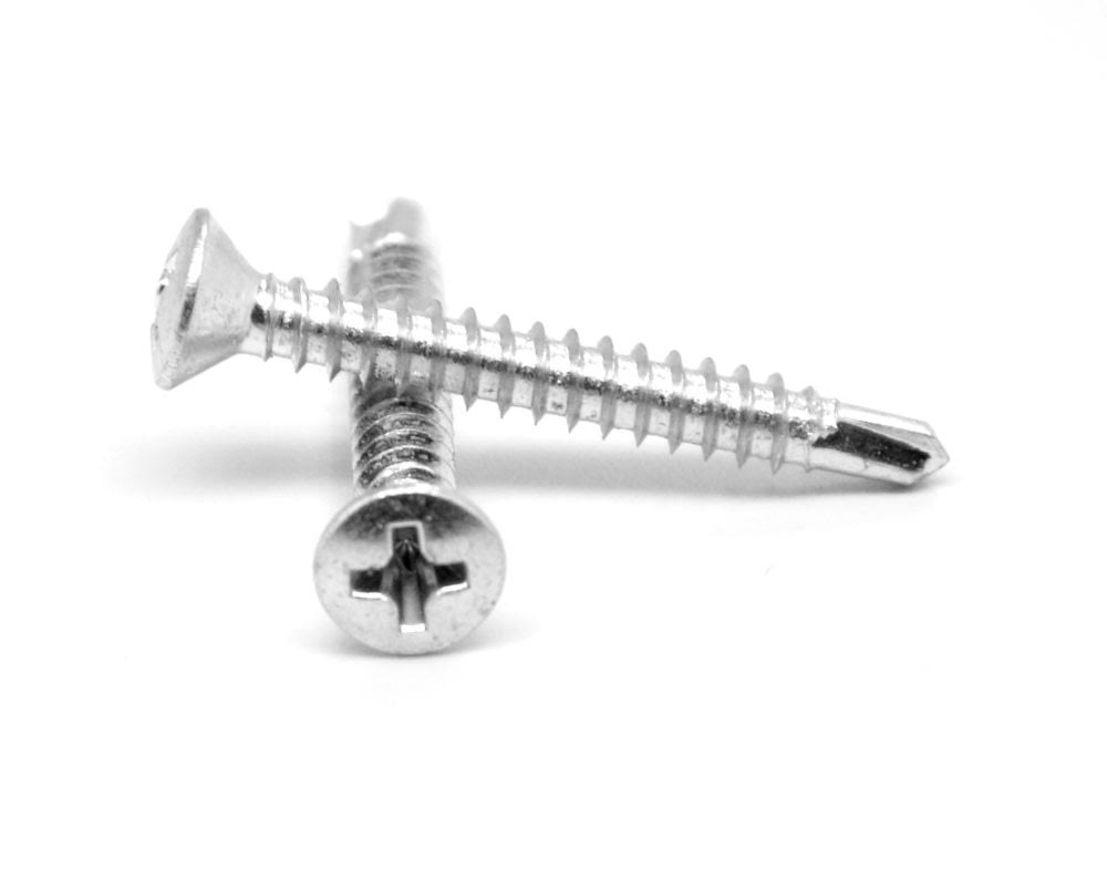 #8-18 x 2 Self Drilling Screw Phillips Oval Head Zinc Plated J116345