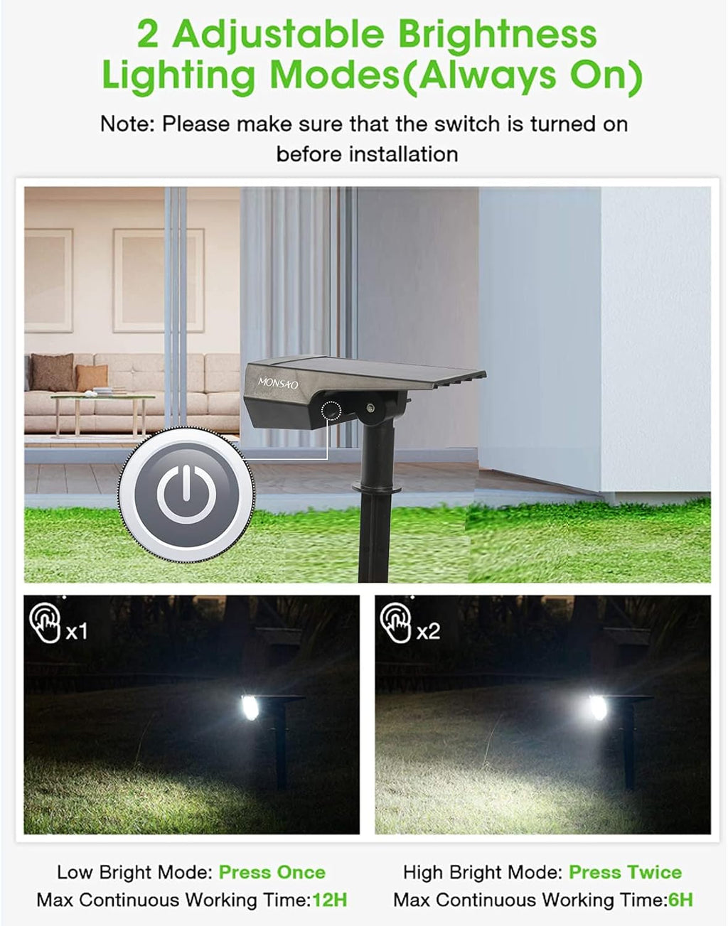 2 Pack IP65 Waterproof Solar Spot Lights Q7738