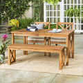 Brown Slatted Outdoor Dining Table K9698