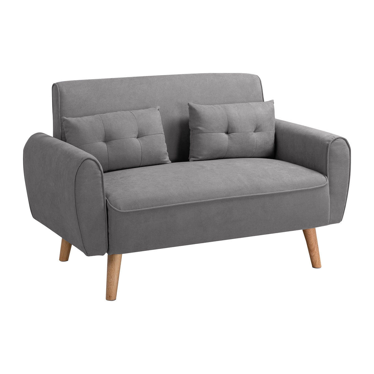 Dark Grey Fabric Upholstered 2-Seat Sofa I521023