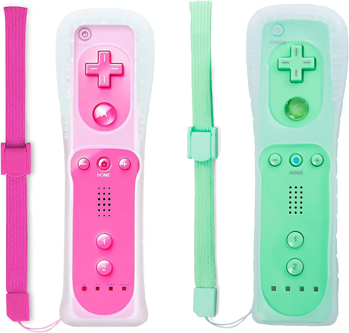 2 Pack Wii Wireless Controller with Silicone Case and Wrist Strap M3706
