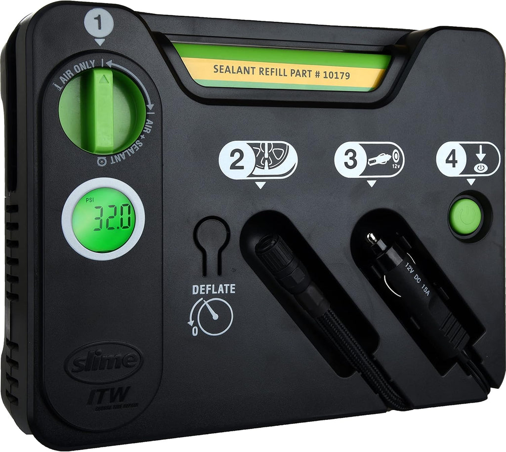Flat Tire Puncture Emergency Kit with Sealant and Tire Inflator Pump F227