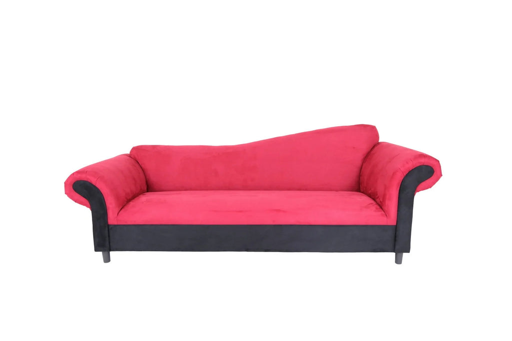 Red Velvet & Black Settee Sofa X411