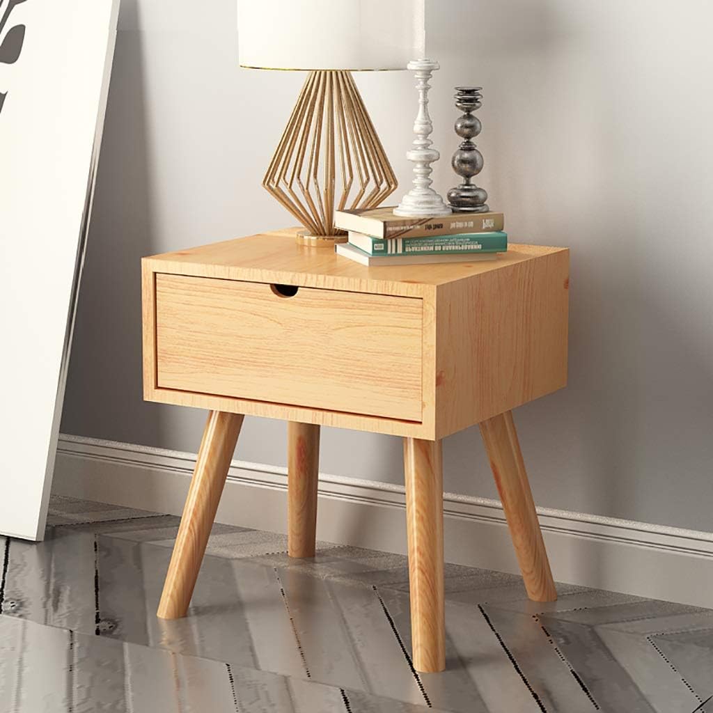 Solid Wood Bedside Table with Drawers M553694
