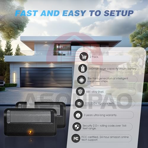 Yellow Learn Button Garage Door Opener Remote (2Pack) K3780
