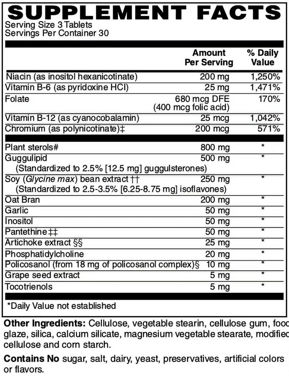 Cholesterol Support Tabs H421
