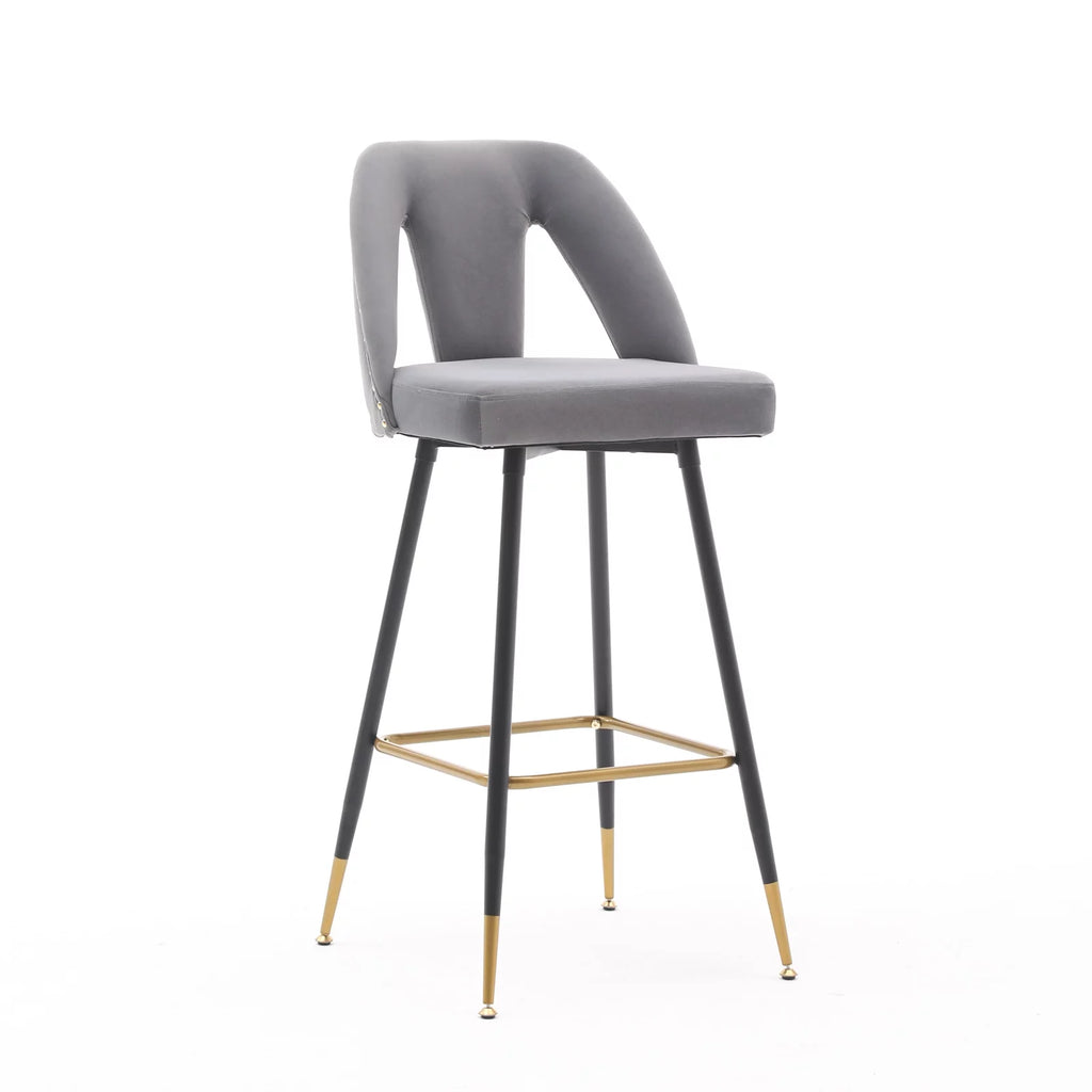 Velvet Upholstered Bar Stools with Back 30 inch Seat Height Set of 4 K105320