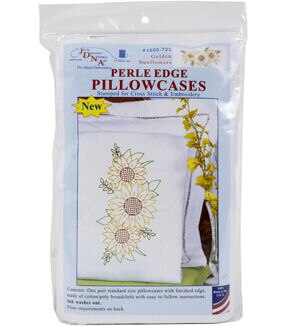 Stamped Perle Edge Pillowcases 2pk E428