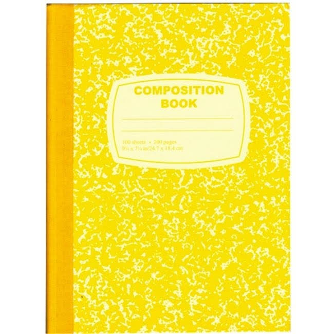 Composition Notebook, Yellow, 100 Sheets, Case of 48 O990772
