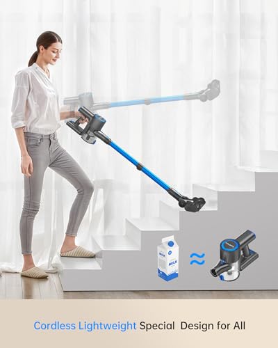 400W Lightweight Cordless Stick Vacuum with Detachable Battery (Blue) S51829