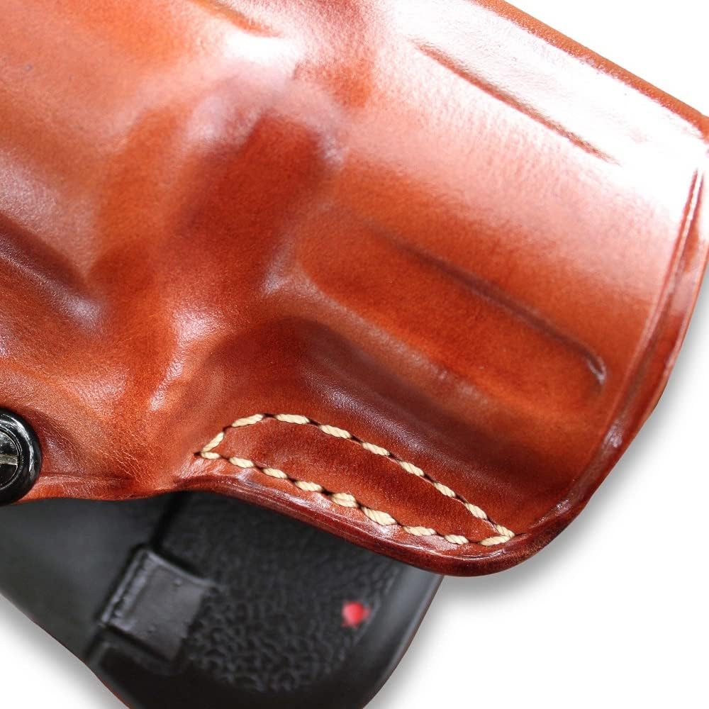 Brown Leather OWB Revolver Holster with Retention Strap for 2.5'' Barrel B3956