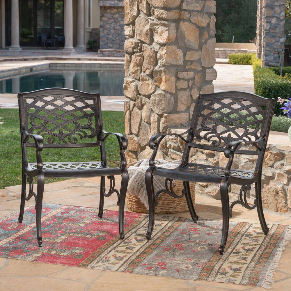 Copper Cast Aluminum Outdoor Dining Chair (2-Pack) G778