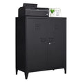 2 Door Metal Accent Cabinet with 2 Shelves, Black U68512