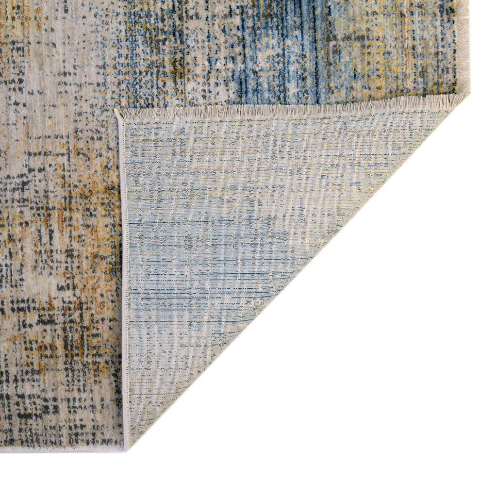 8 Ft Square Blue Ivory Medium Rug E752