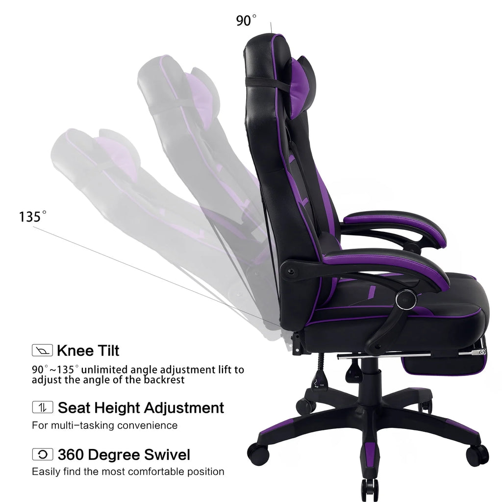 Purple Ergonomic Swivel Gaming Chair B86060