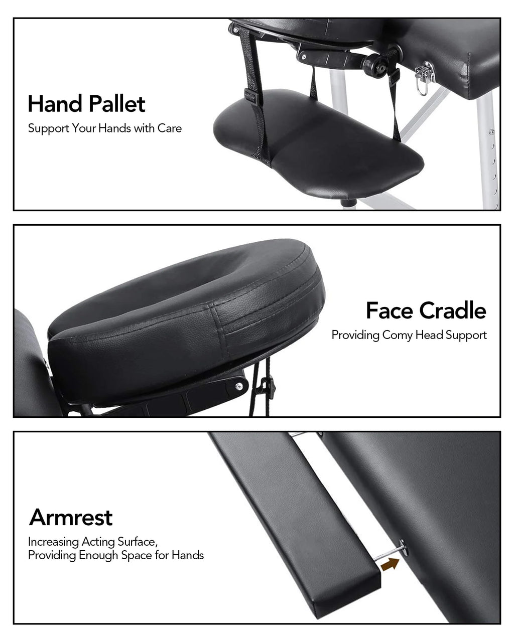 Portable 84 Inch Adjustable Folding Massage Table Black U1250
