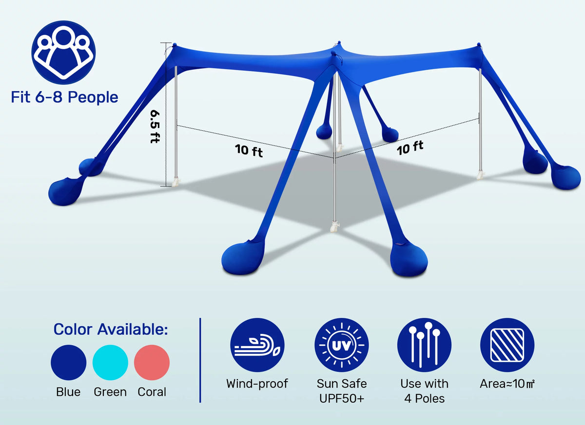 10x10ft Beach Canopy Sun Shelter X333