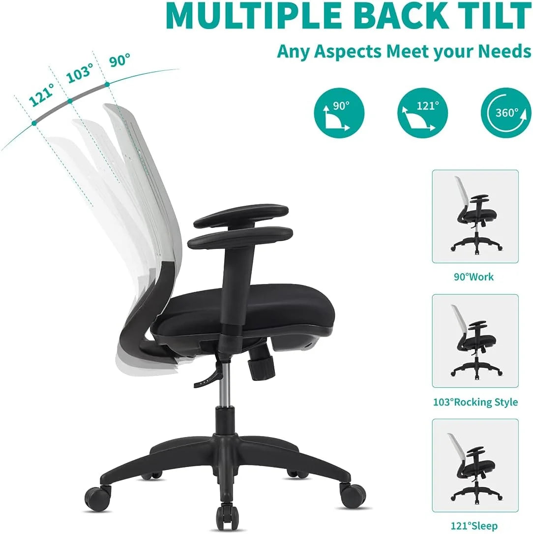Gray Ergonomic Office Chair with 2D Armrest X539663