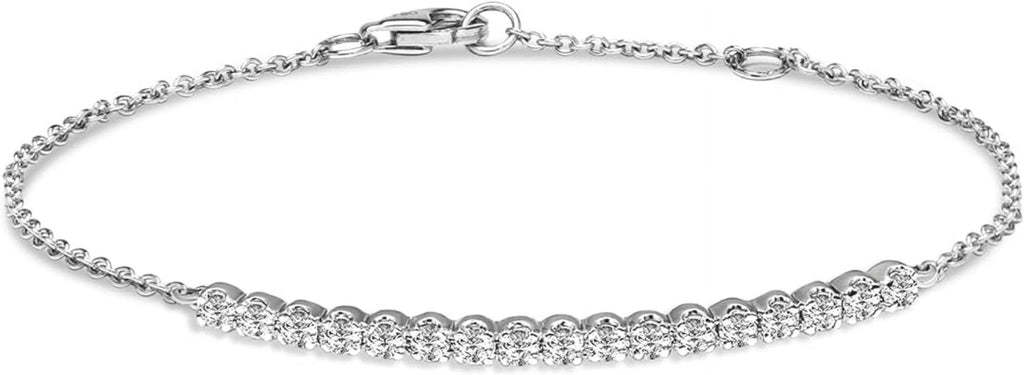 14K White Gold Chain Bracelet D1299