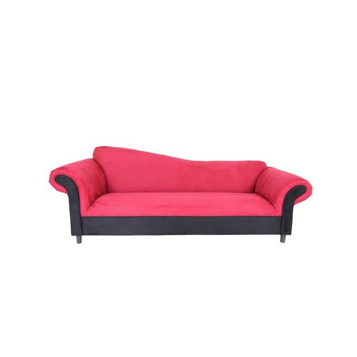 Red Velvet & Black Settee Sofa X411