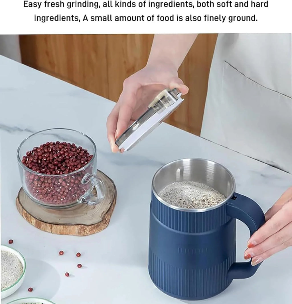 Blue Electric Coffee Grinder with 304 Stainless Steel Blade W853