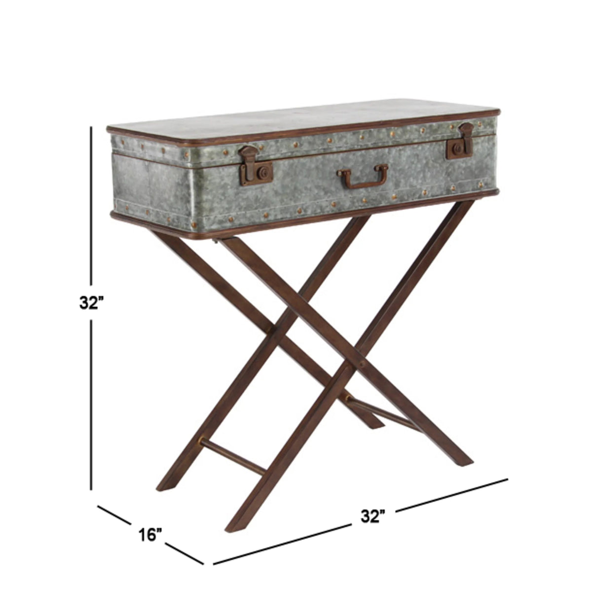 32" x 32" Gray Metal Accent Table E6762