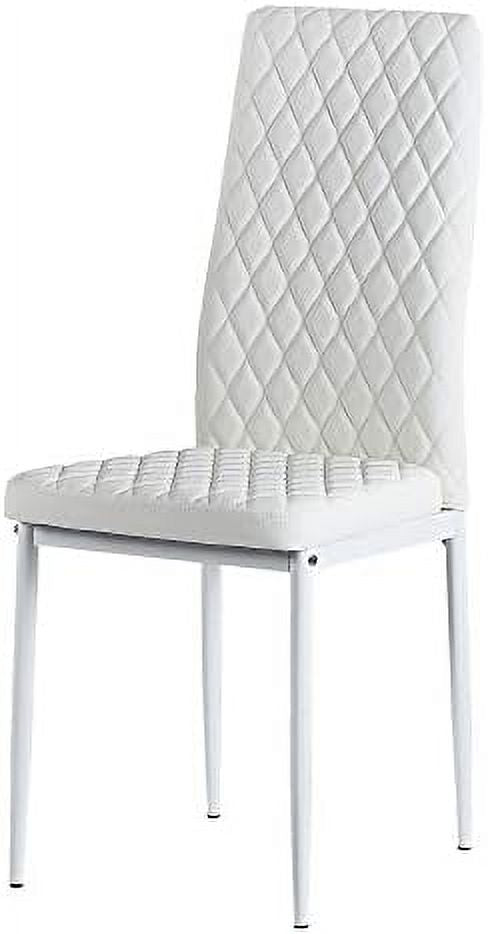White PU Leather Upholstered Dining Chairs Set of 6 T285988