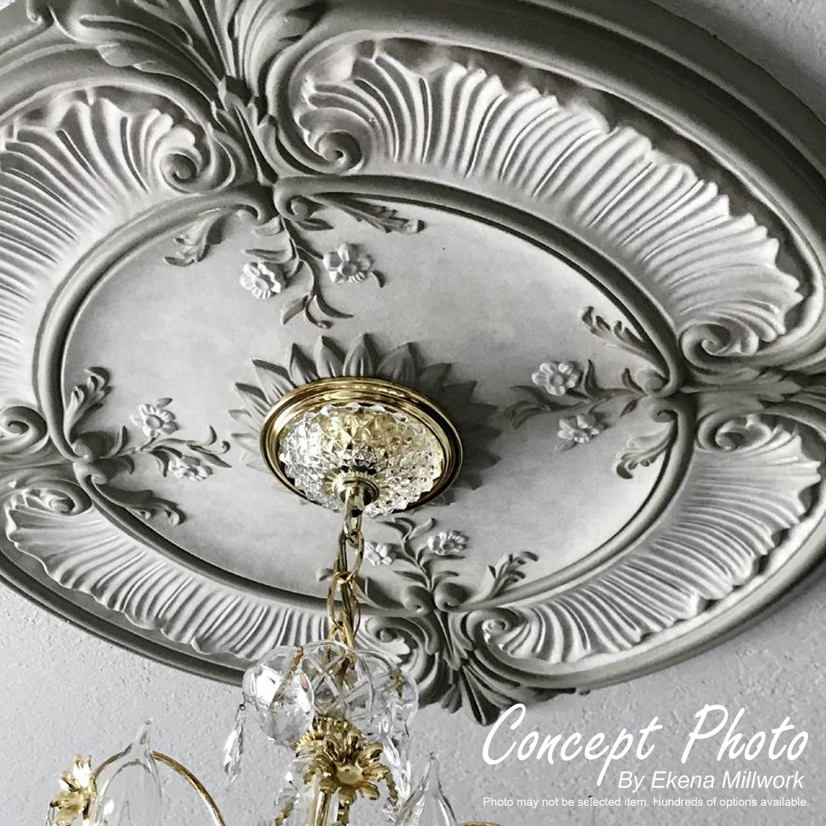 11 3/4x22OD x 3/8x22P Hand-Painted Ceiling Medallion S14402