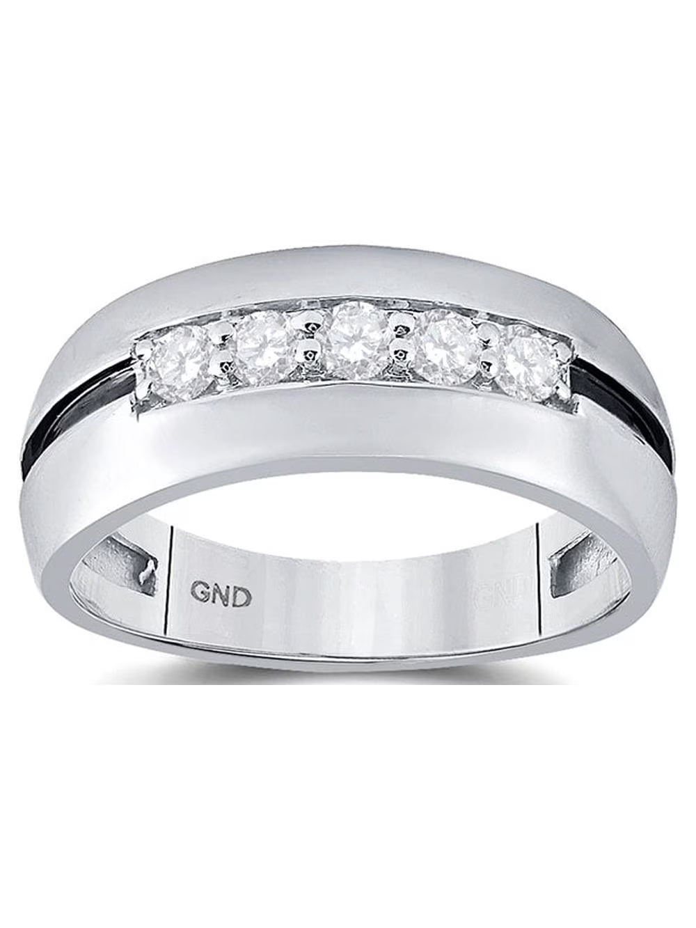 10kt White Gold Mens Diamond Wedding Band Ring 1/2 Cttw Size 8 Q139985