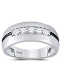 10kt White Gold Mens Diamond Wedding Band Ring 1/2 Cttw Size 8 Q139985