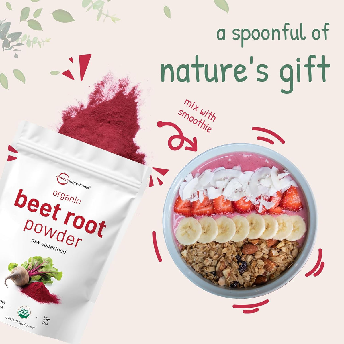 Organic Beet Root Powder, 4 Pounds I9914