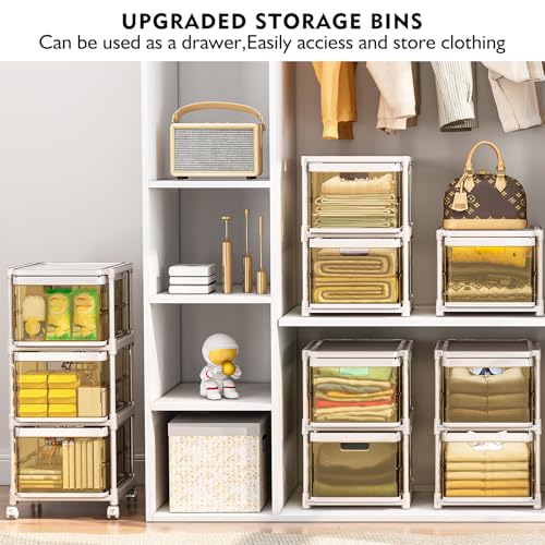 3 Drawer Plastic Storage Organizer with Wheels H3201