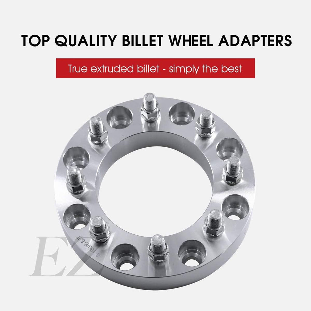 2 Billet Wheel Adapters 8x6.5 to 8x6.5 Thickness 3 Inch 9/16" Studs O42341