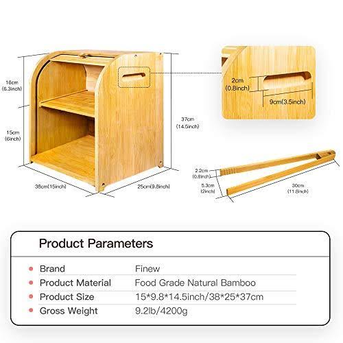 Bamboo 2 Layer Rolltop Bread Box G115
