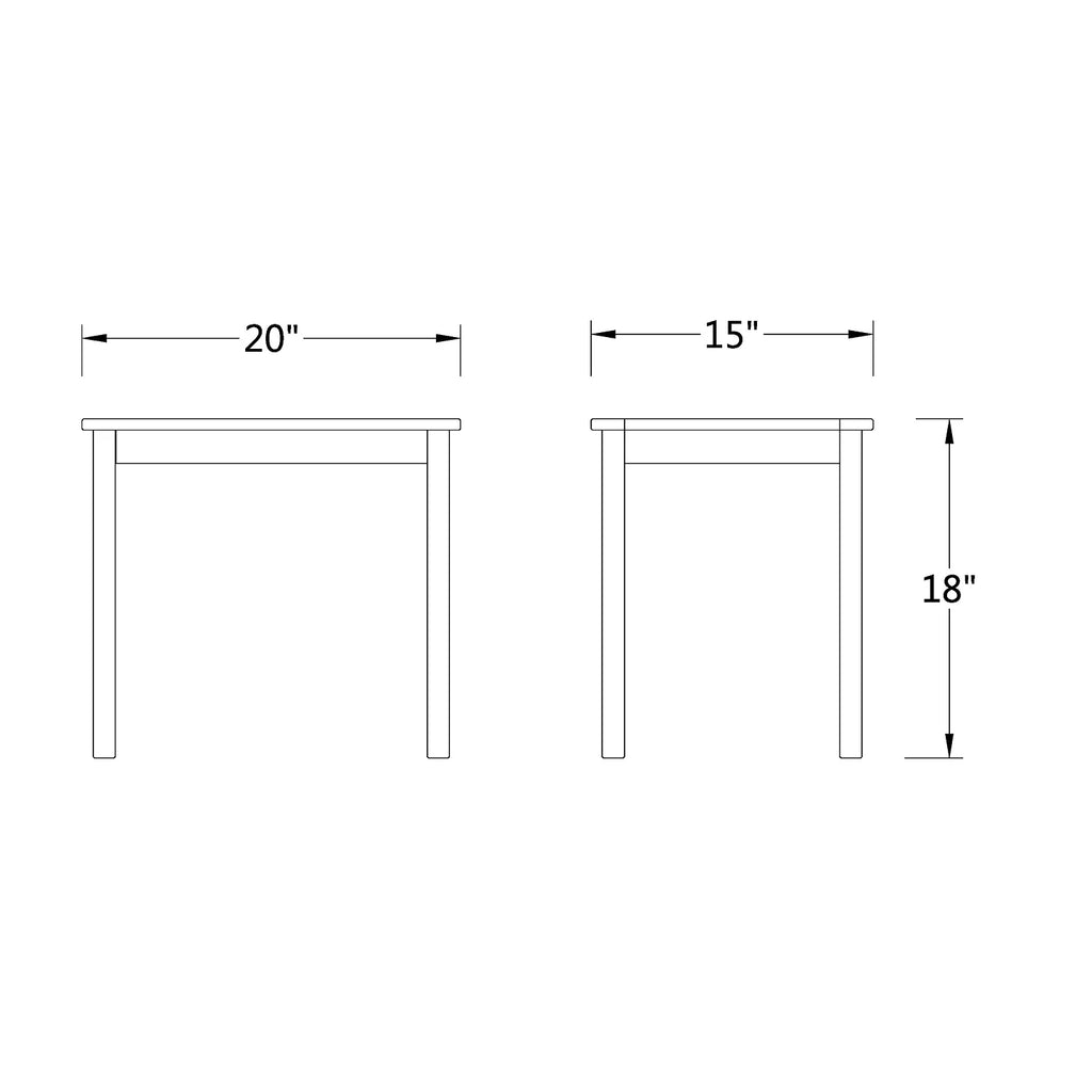 Wooden Square Side Table A215