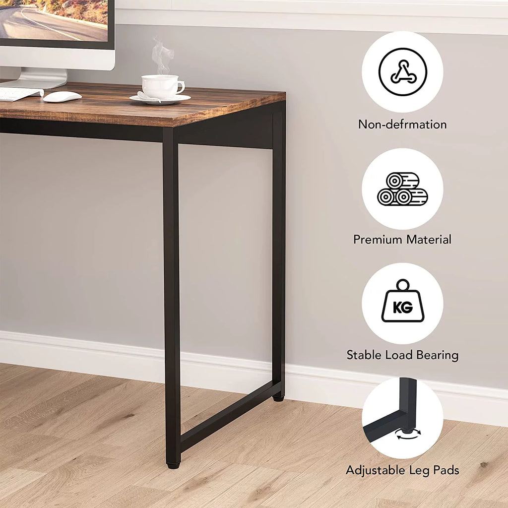 L Shaped Desk with File Cabinet 59 inch Black Rustic Brown E48078