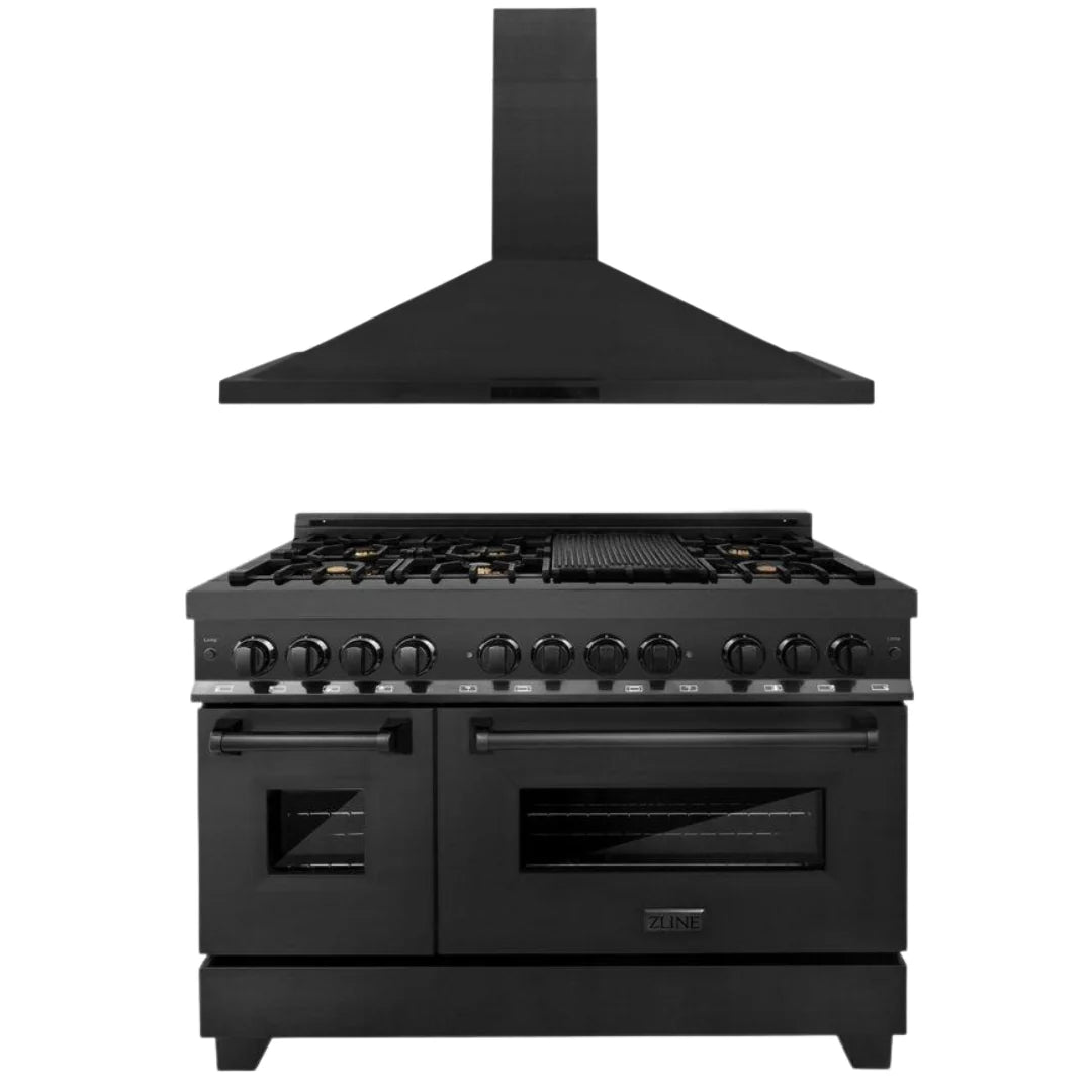 48 In. Dual Fuel Range and Range Hood Appliance Package W24985