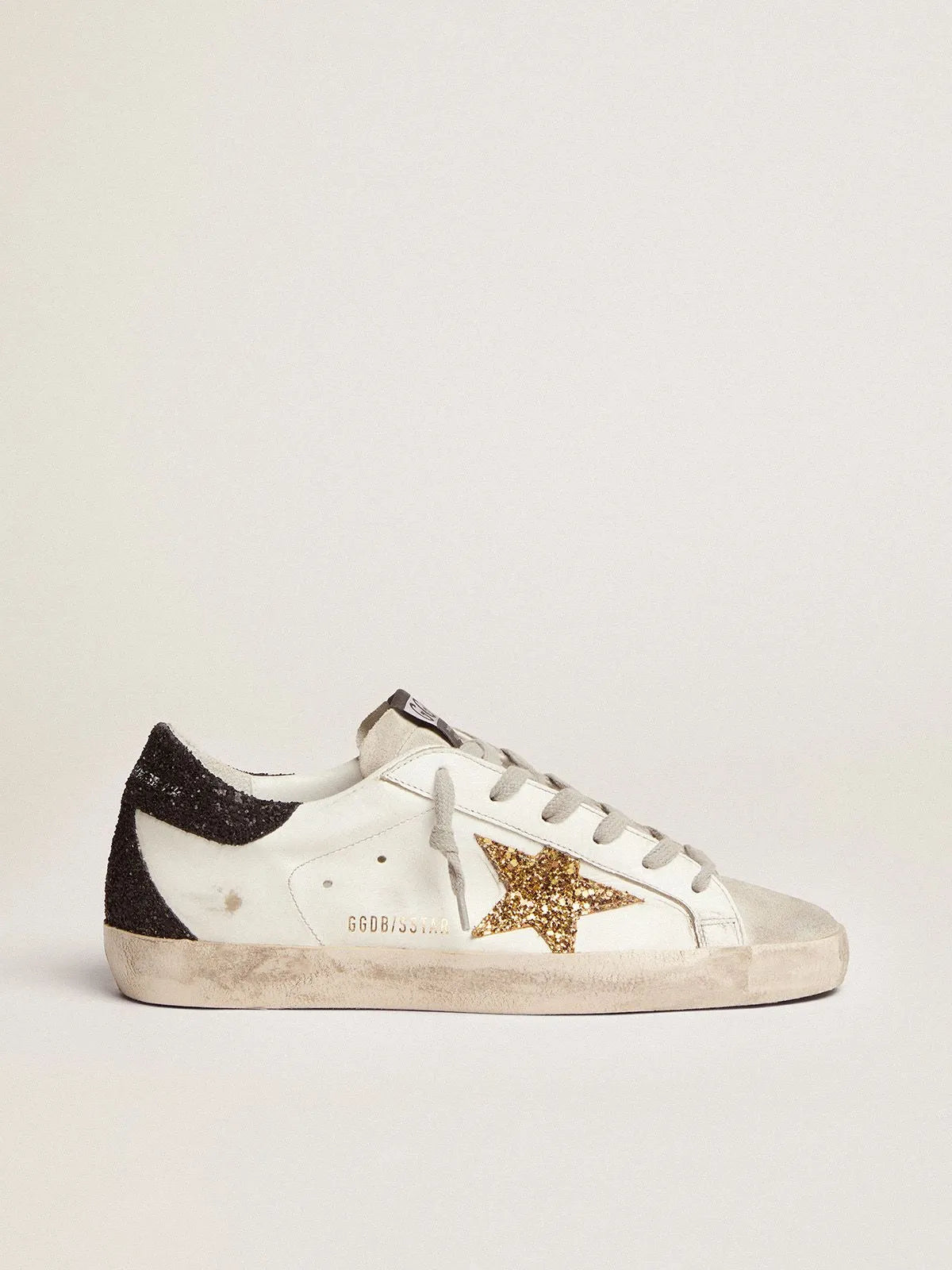 Super-Star sneakers with gold star and glittery black heel tab H484