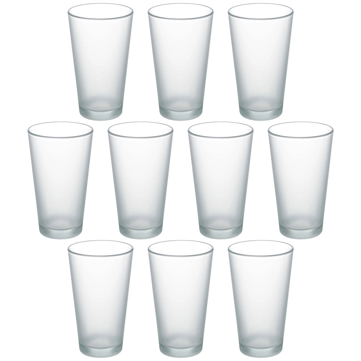 10 Frosted Pint Glasses Set 16 oz A485674